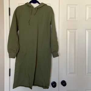 Roolee Green Hooded Dress with pockets